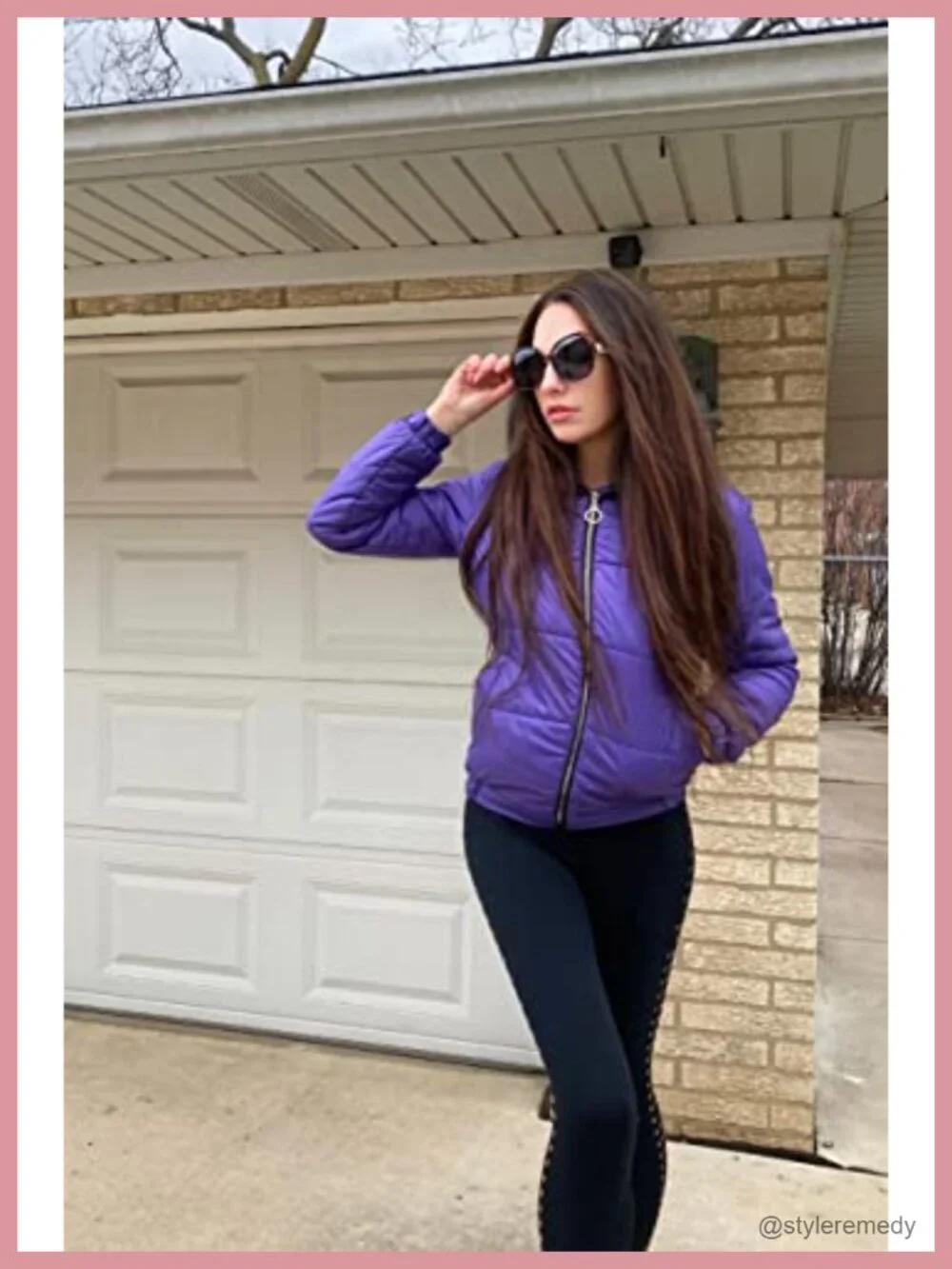 Oversized Square Sunglasses Polarized UV400 Protection for Women Pearl Crystal